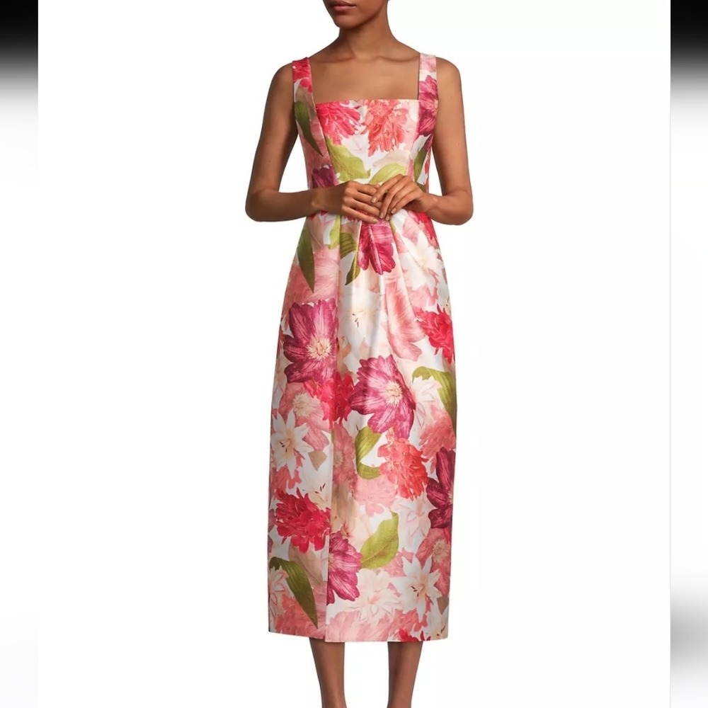 Kay Unger Frankie Draped Floral Dress size 8 - Picture 3 of 12